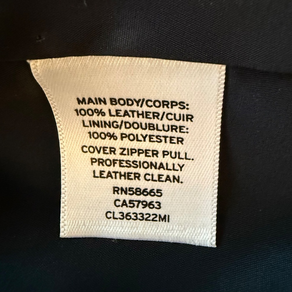 Navy Leather Jacket - Picture 7 of 7
